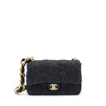 Chanel 22s Small Denim CC Logo Shoulder Bag