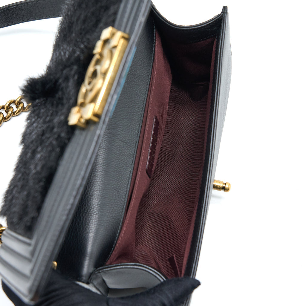 Chanel Medium Boy Bag Goathair/Calfskin Black