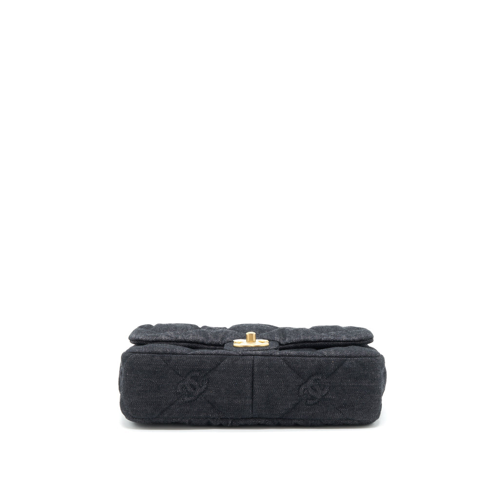 Chanel 22s Small Denim CC Logo Shoulder Bag