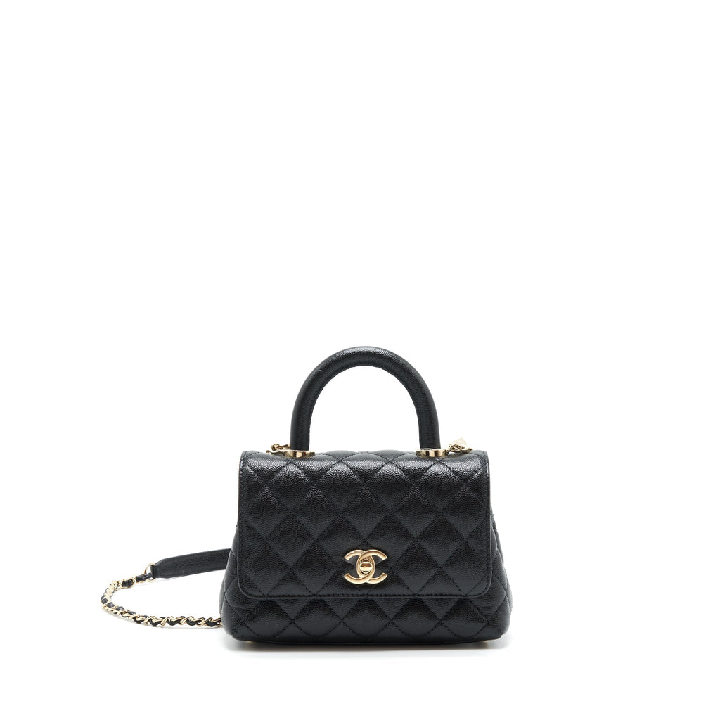 Chanel Mini Coco Handle 20cm Caviar Black L