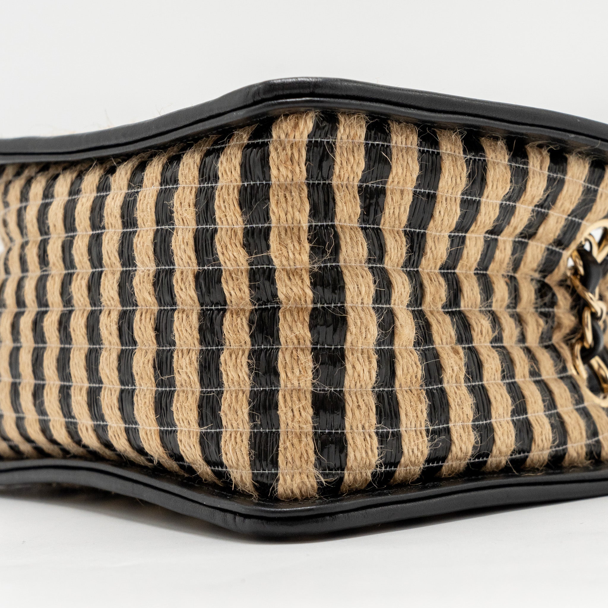 Chanel Urban Jungle Bucket Bag Raffia/Leather Black/Beige L