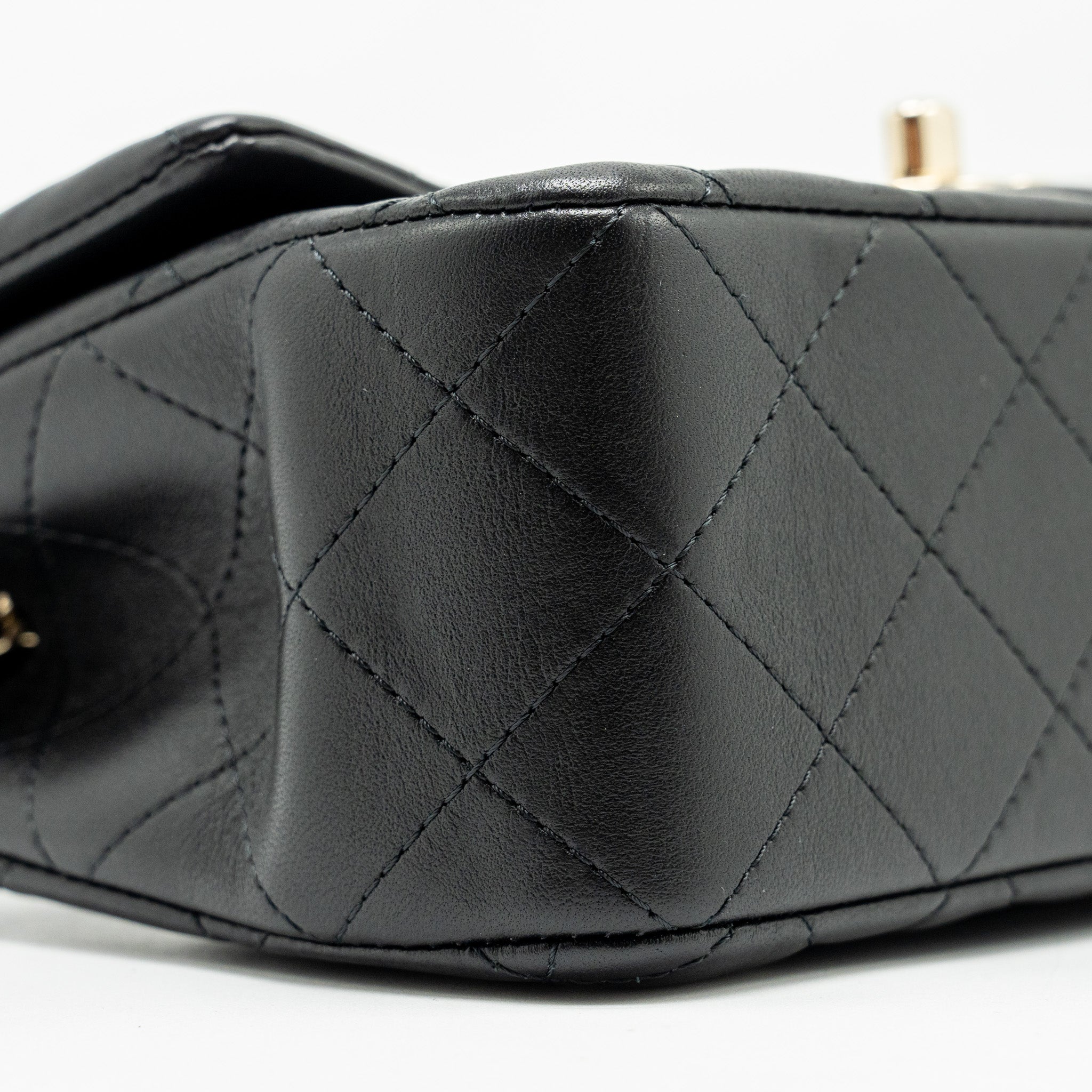 CHANEL Top Handle Mini Rectangular Flap Bag Lambskin Black L (microchip)
