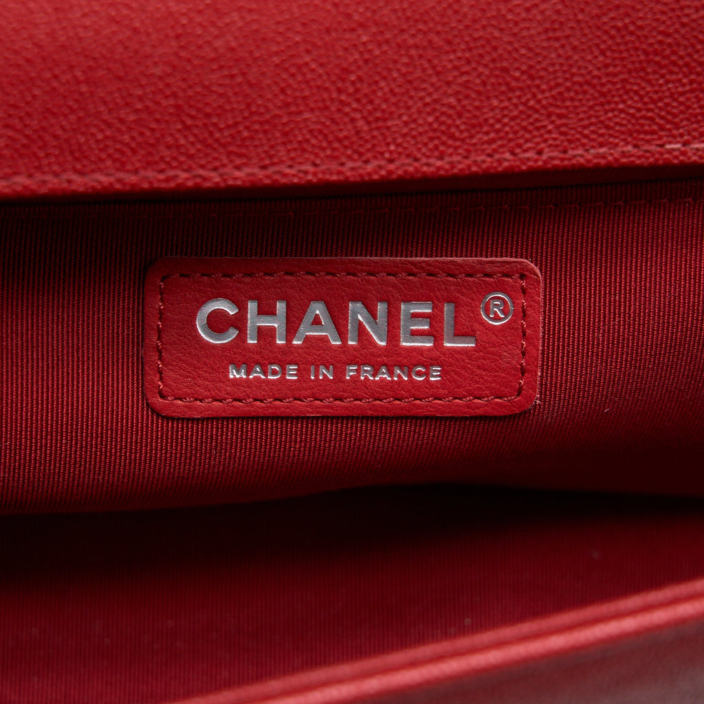 Chanel Medium Boy Bag Grained Calfskin Red