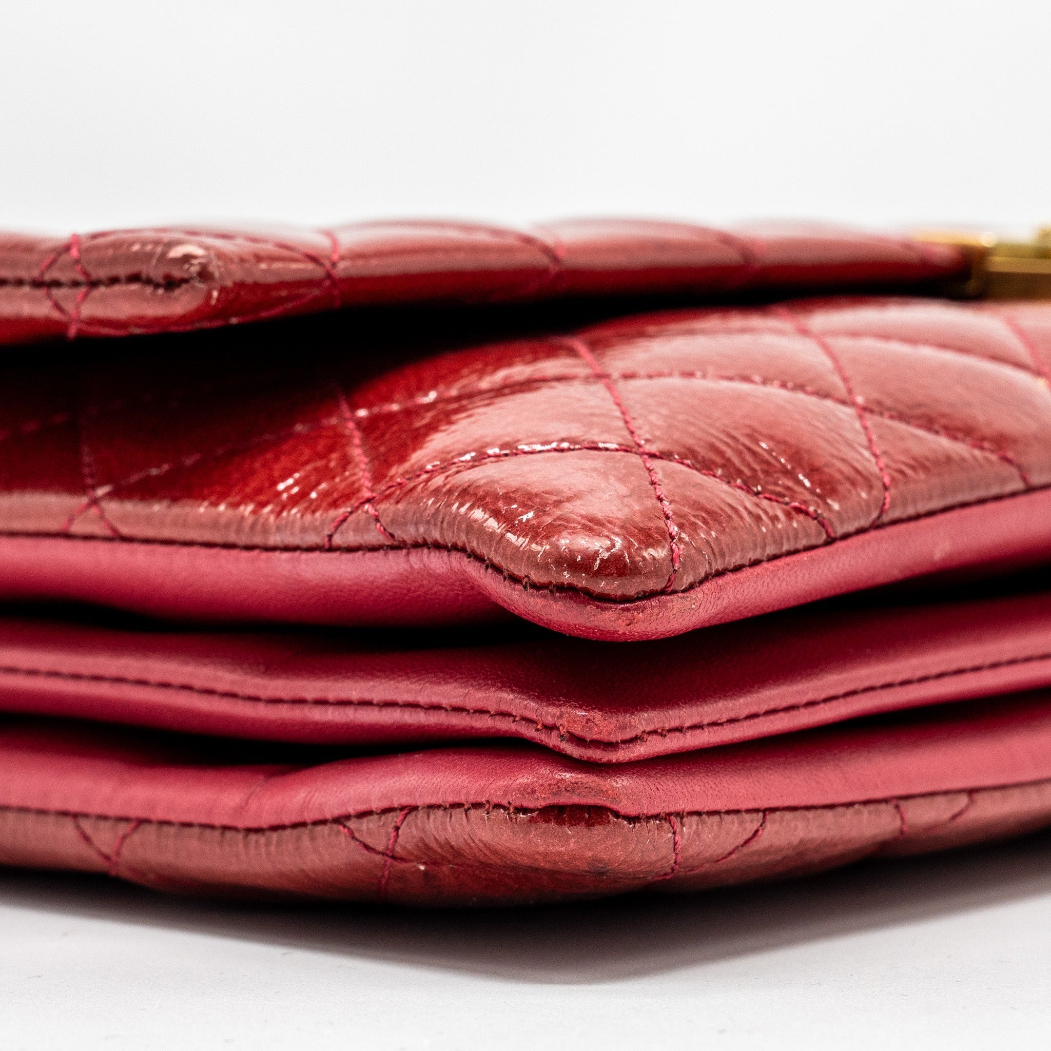 Chanel Seasonal Flap Bag Patent Goatskin/Lambskin Red