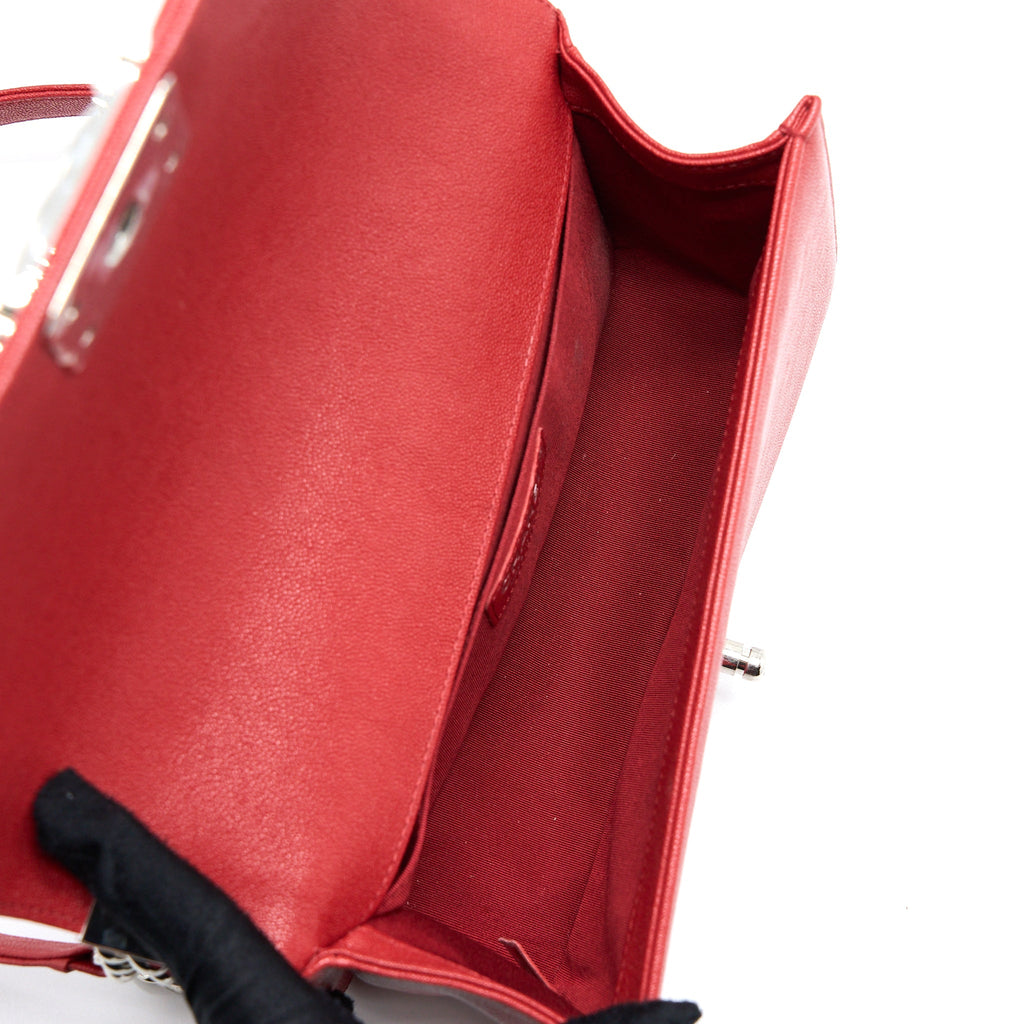 Chanel Medium Boy Bag Grained Calfskin Red