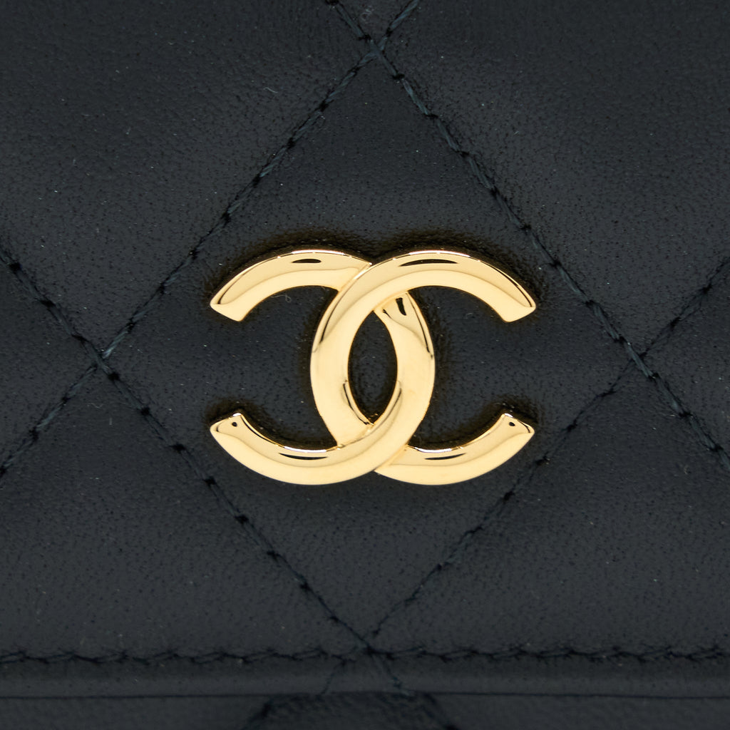 Chanel Jewel Hook Cardholder Lambskin Black