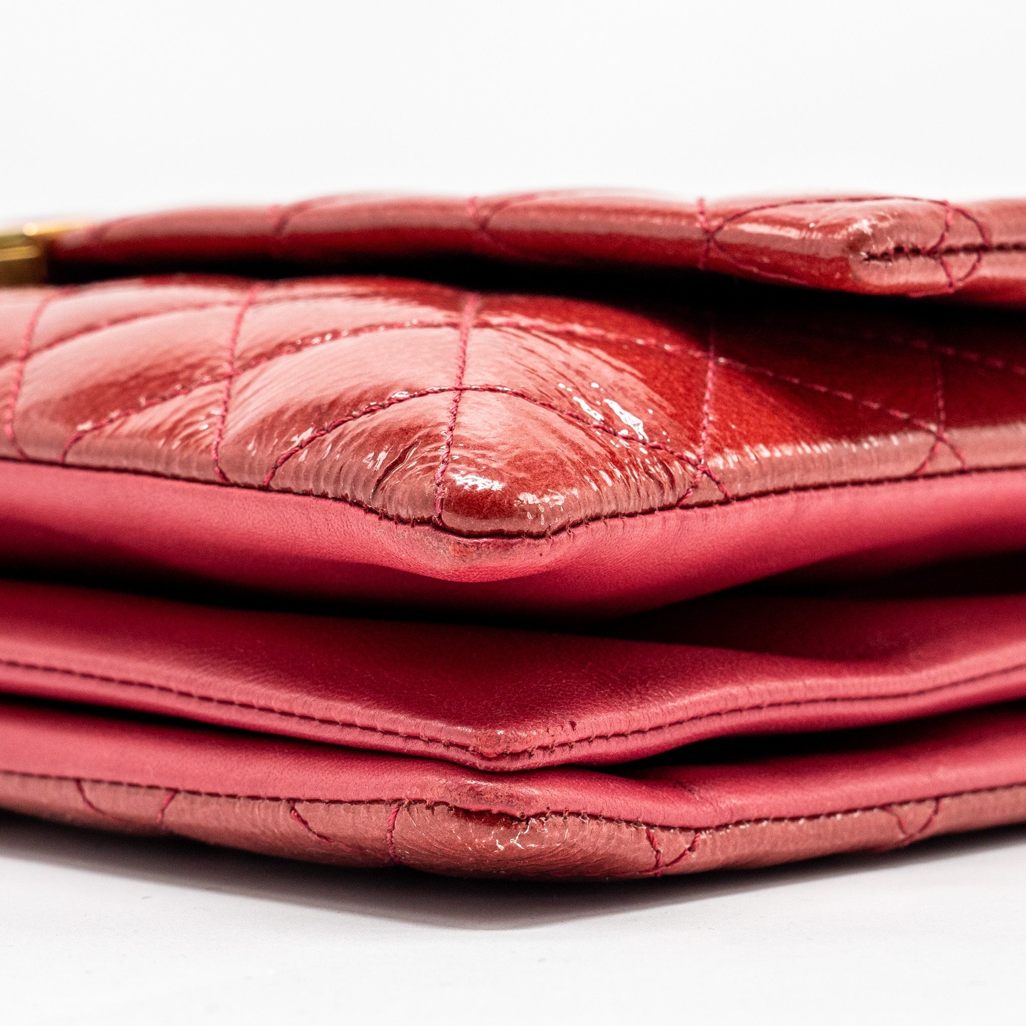 Chanel Seasonal Flap Bag Patent Goatskin/Lambskin Red