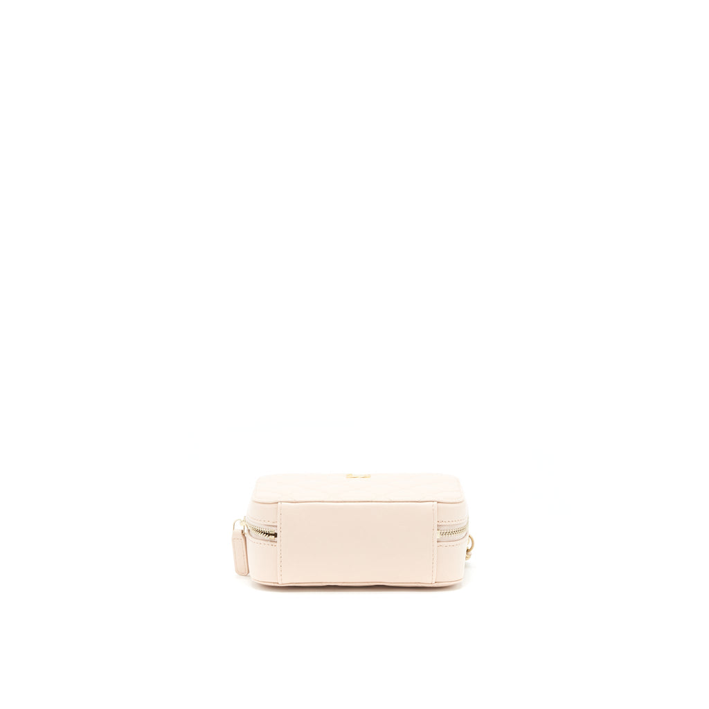 Chanel Pearl Crush Mini camera case with chain Lambskin light beige