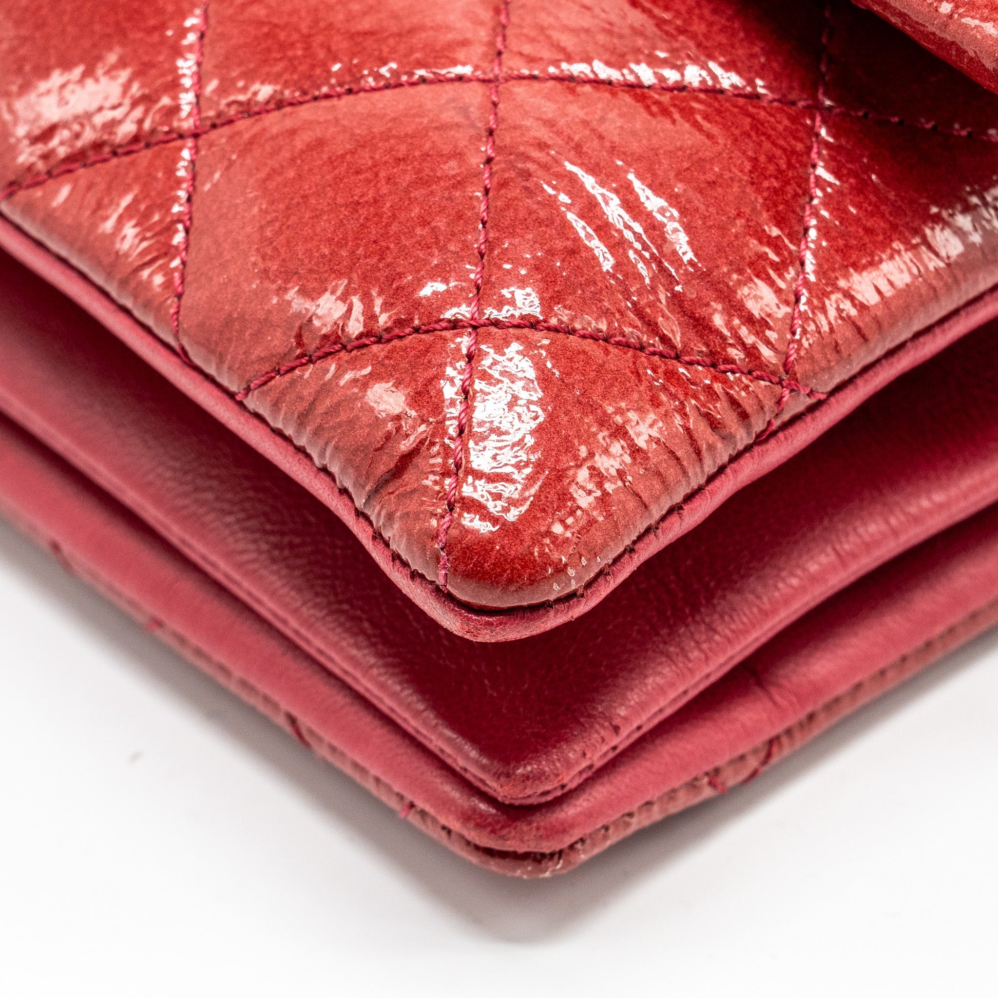 Chanel Seasonal Flap Bag Patent Goatskin/Lambskin Red