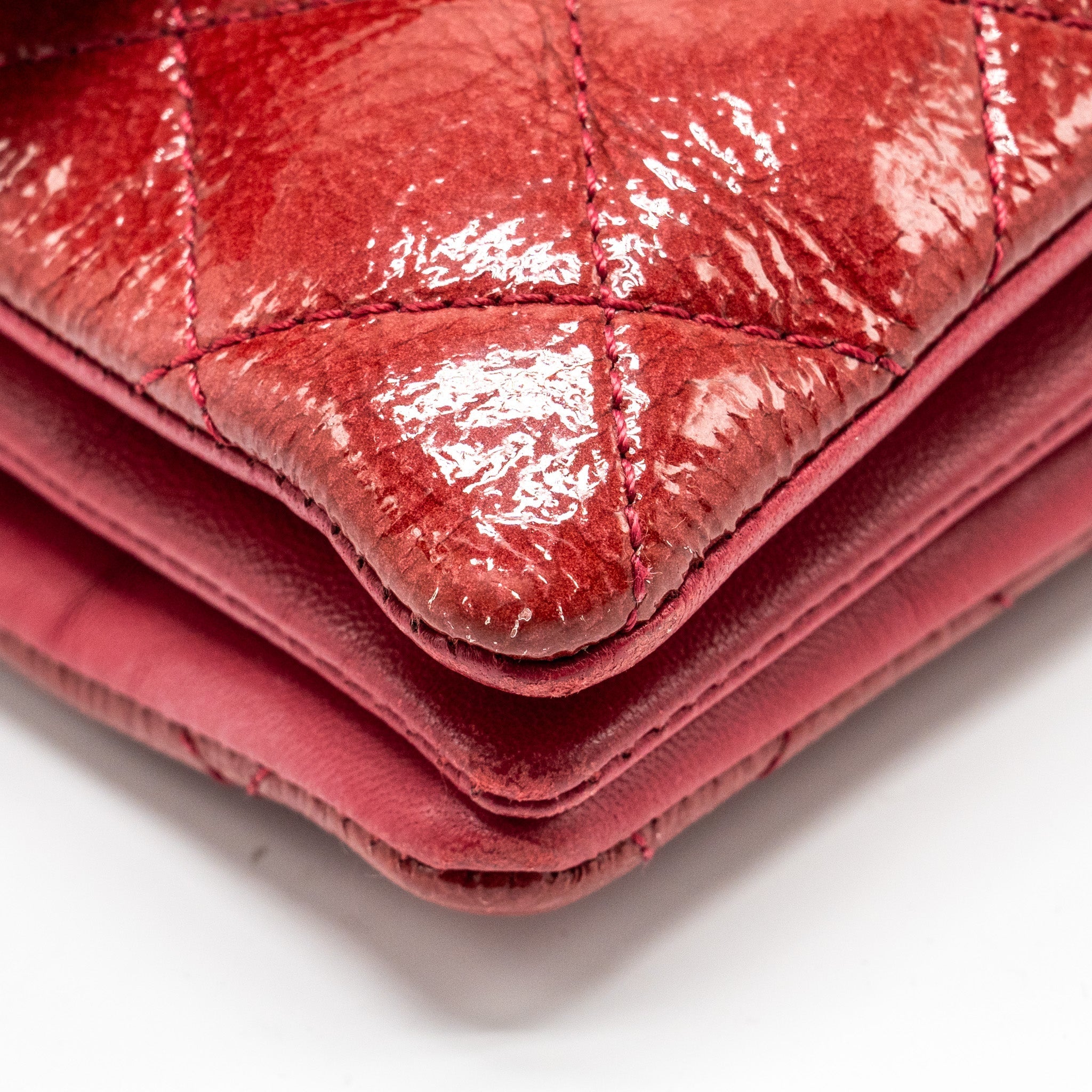 Chanel Seasonal Flap Bag Patent Goatskin/Lambskin Red