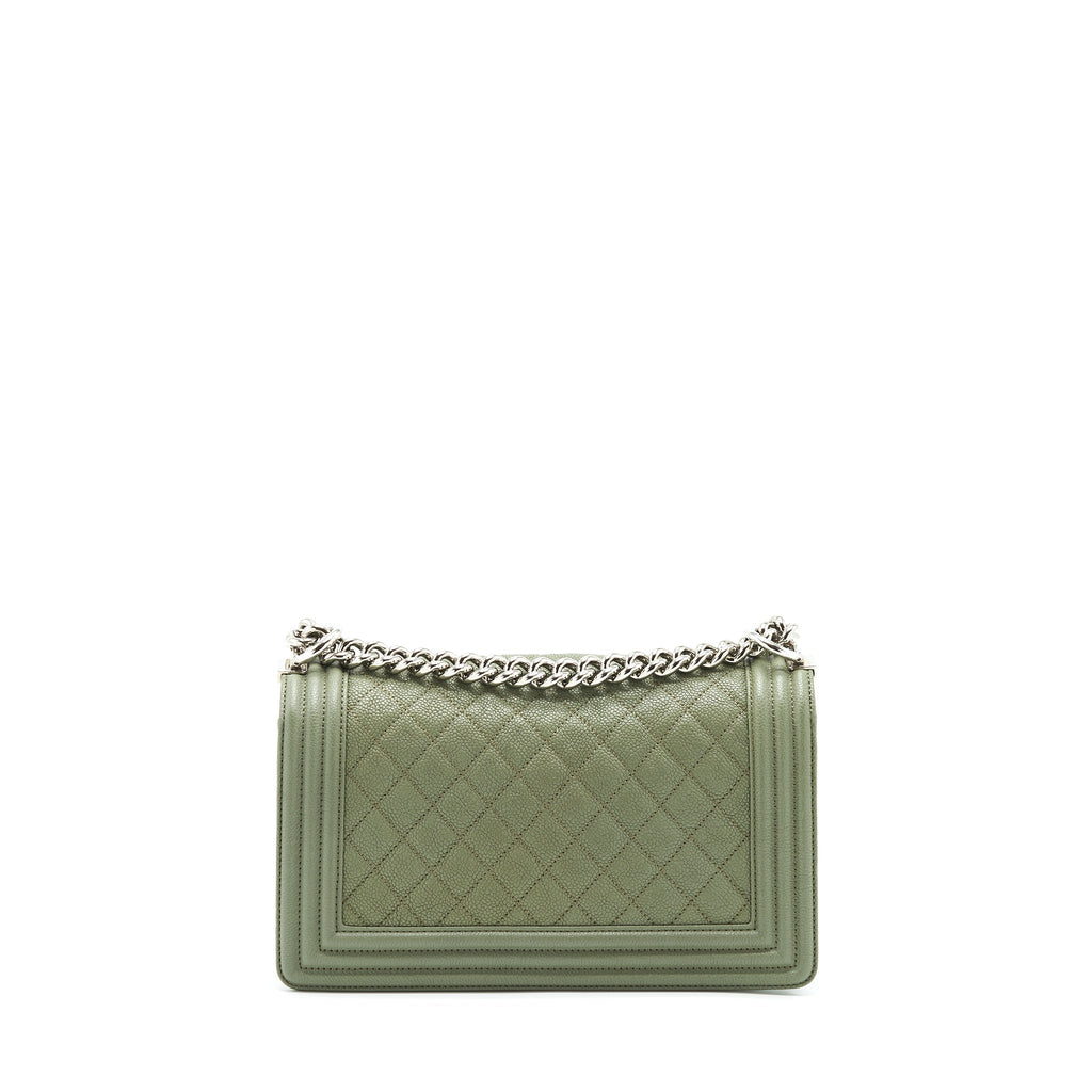 Chanel Medium Boy Bag Caviar Light Green L