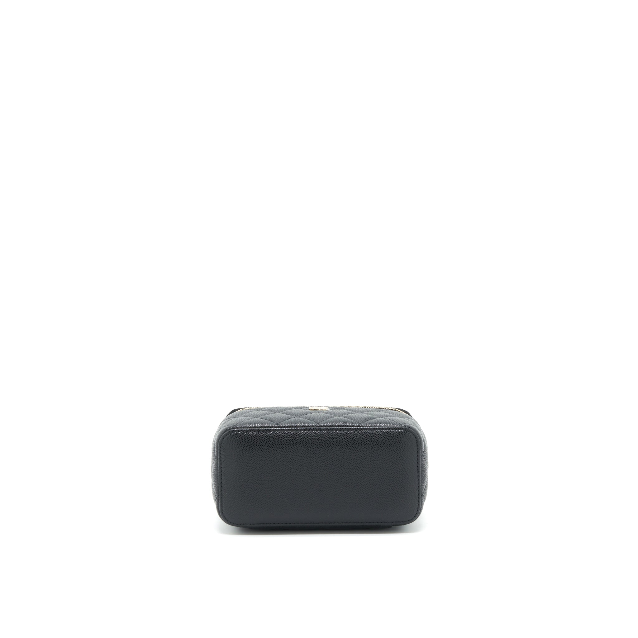 Chanel Caviar Long Vanity case with chain Caviar black L