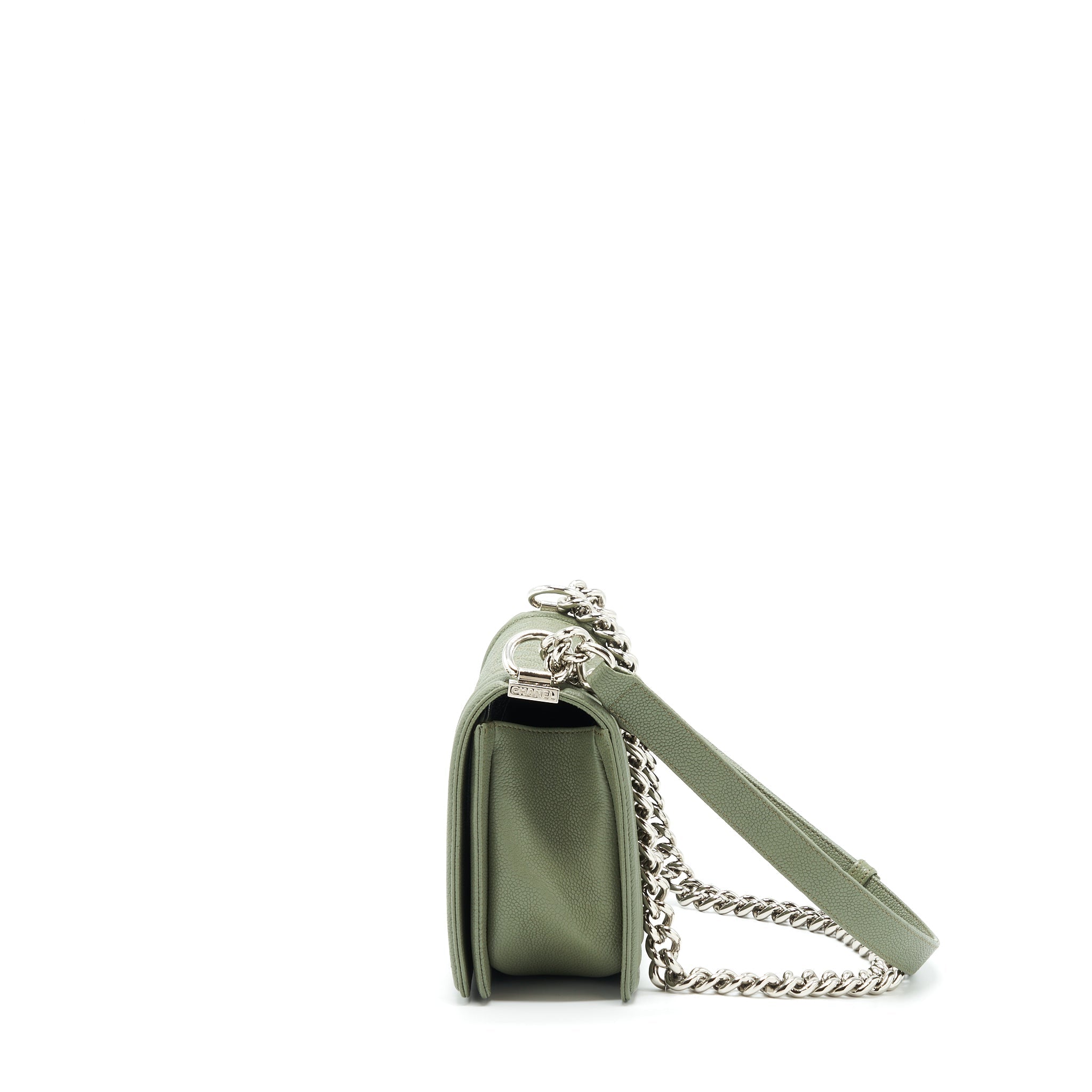 Chanel Medium Boy Bag Caviar Light Green L