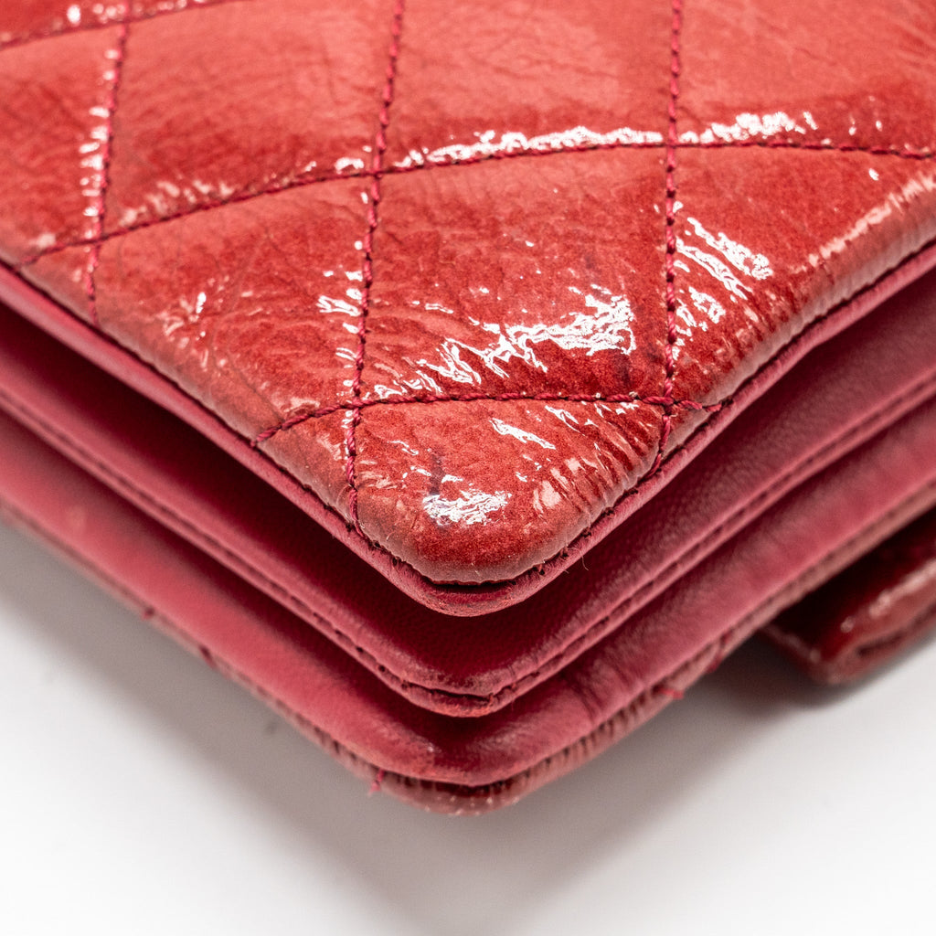 Chanel Seasonal Flap Bag Patent Goatskin/Lambskin Red