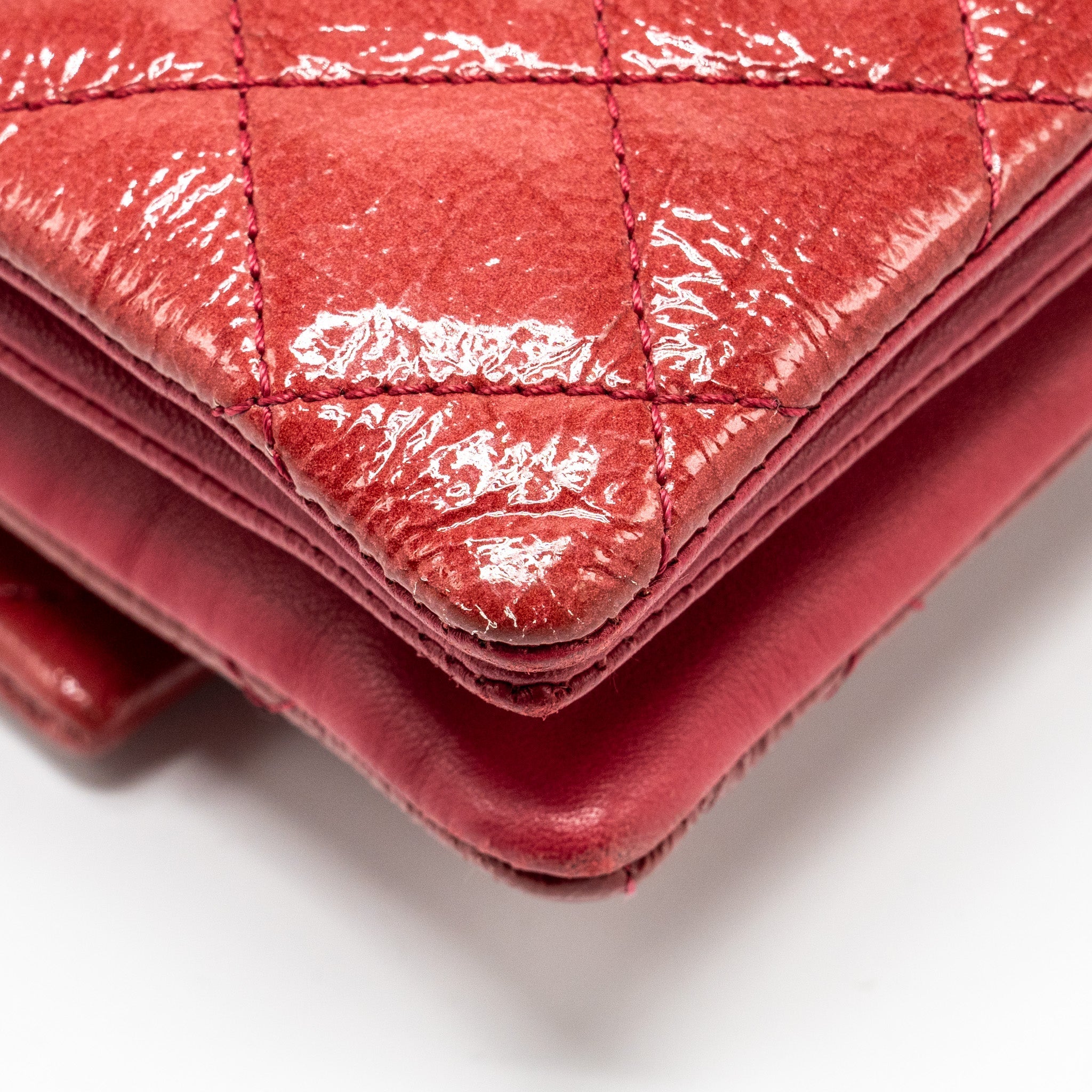 Chanel Seasonal Flap Bag Patent Goatskin/Lambskin Red