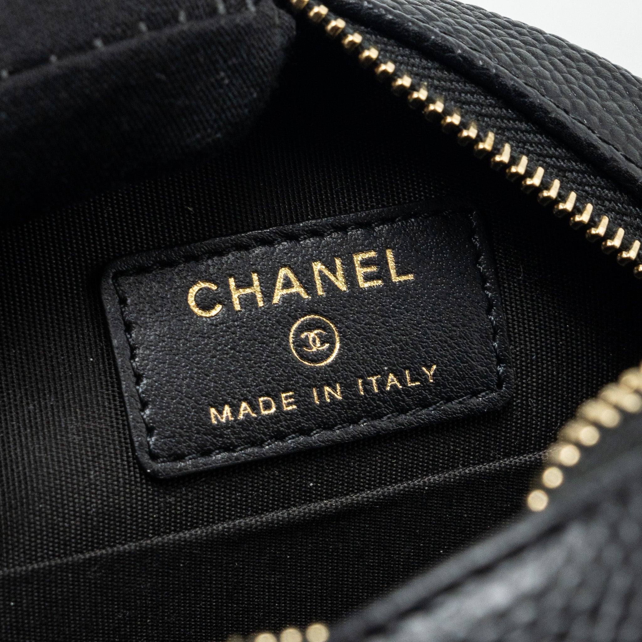 Chanel CC Filigree Quilted Round Crossbody Bag Caviar Black