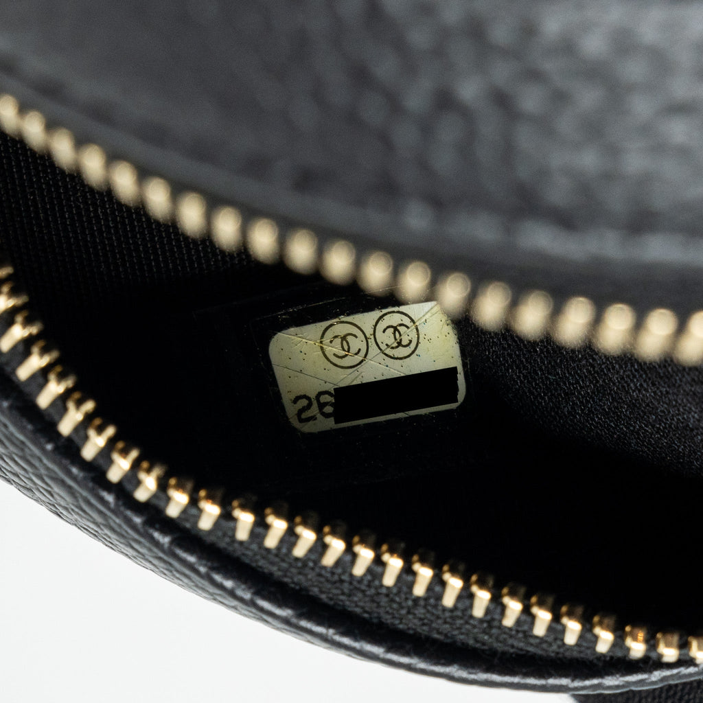Chanel CC Filigree Quilted Round Crossbody Bag Caviar Black