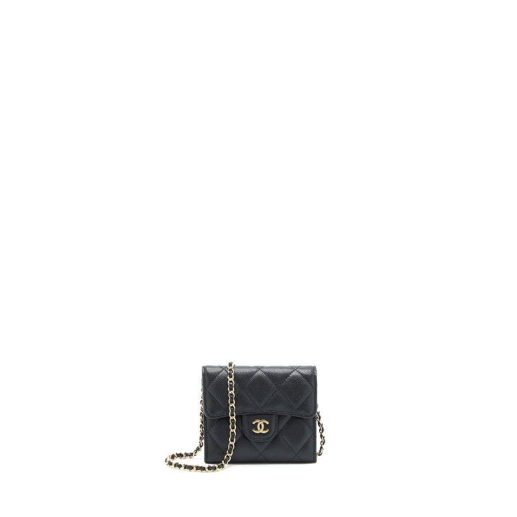 Chanel Classic Card holder with Chain Caviar black L