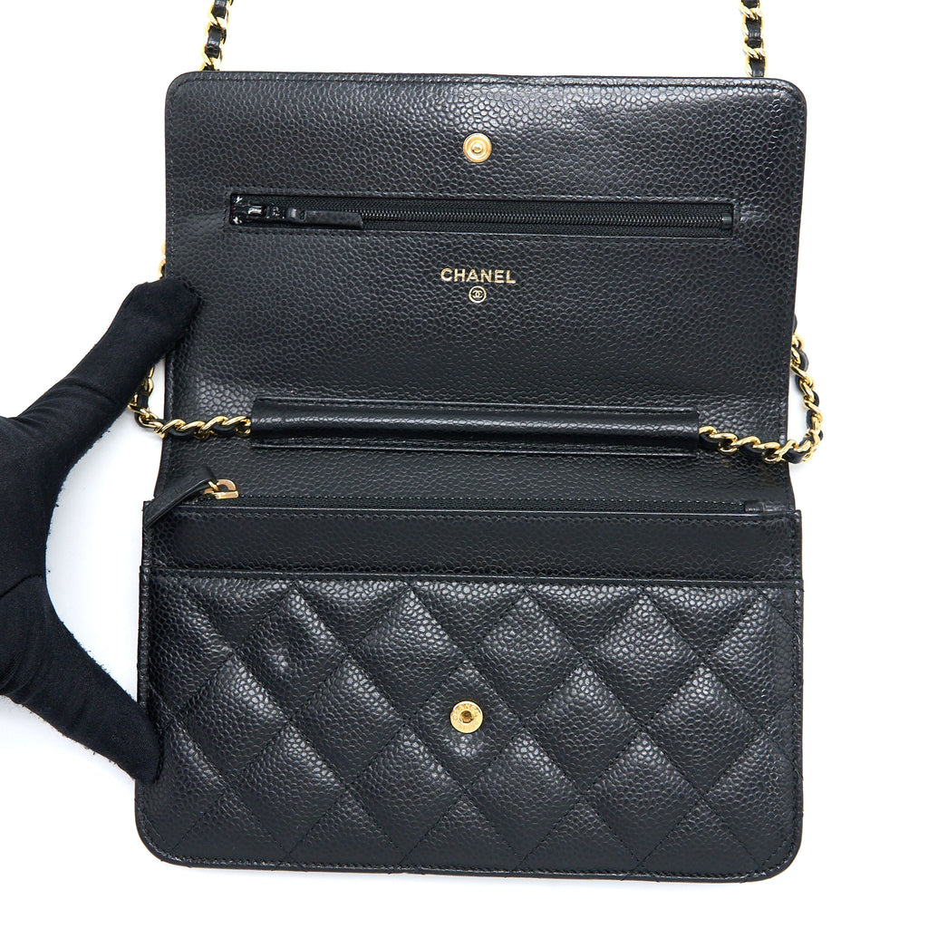 Chanel Classic Wallet on Chain Caviar Black
