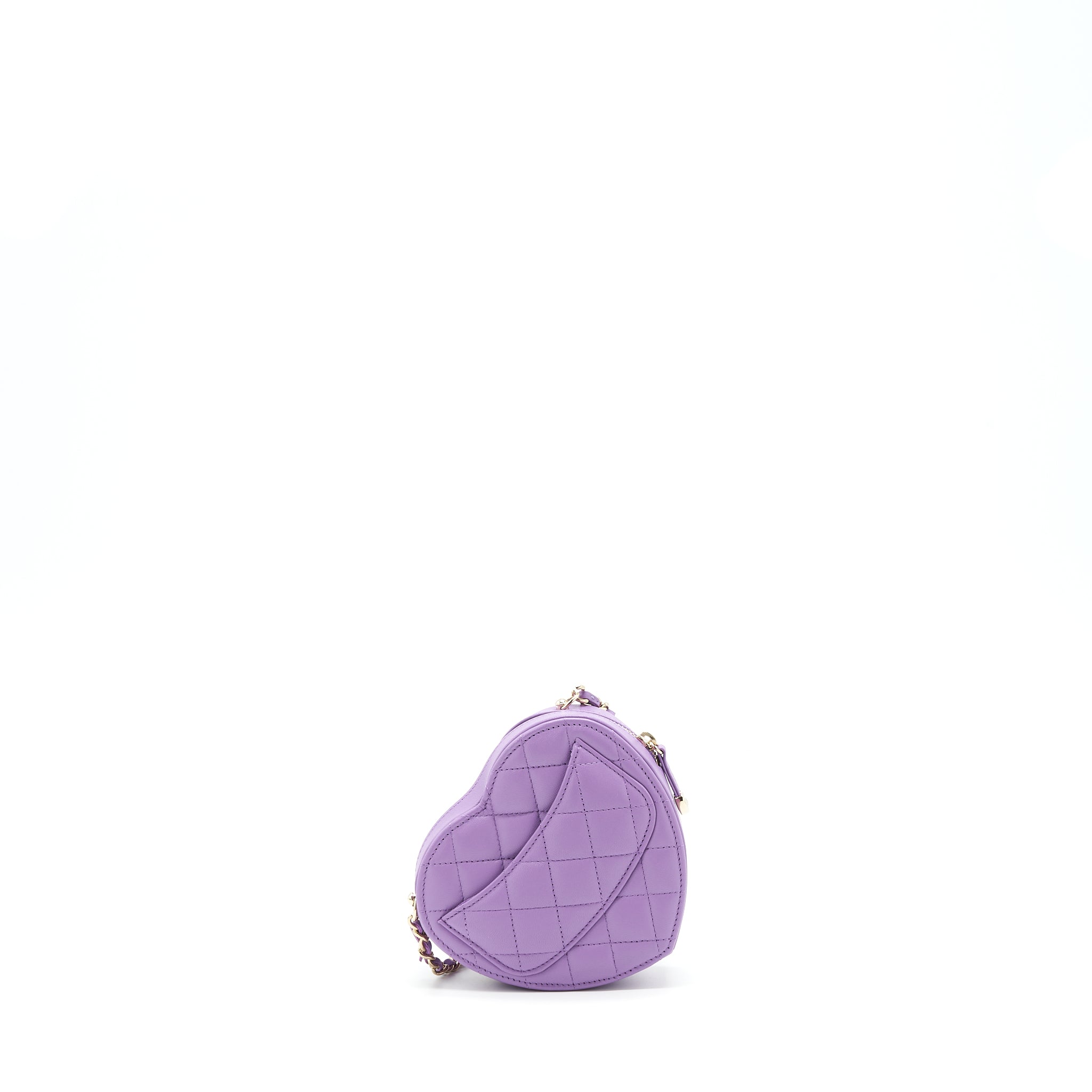 Chanel 22S Small Heart Bag Lambskin Purple L