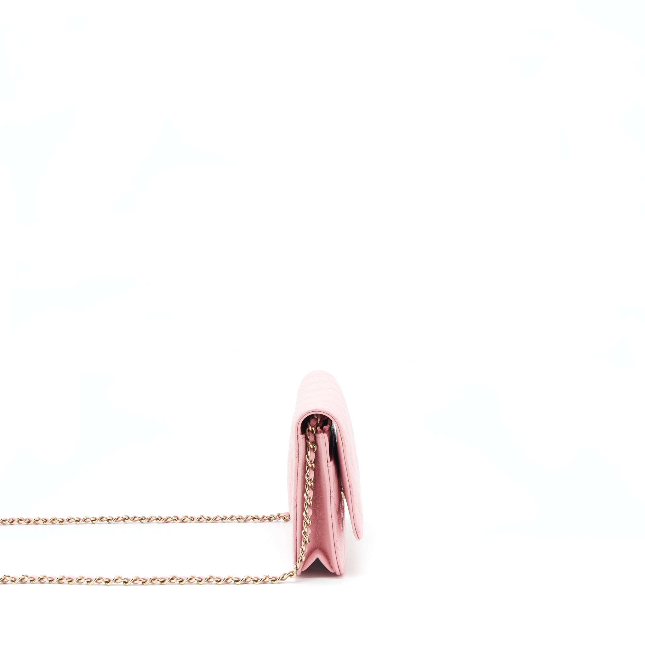 Chanel 22C Classic Wallet On Chain Caviar Pink L