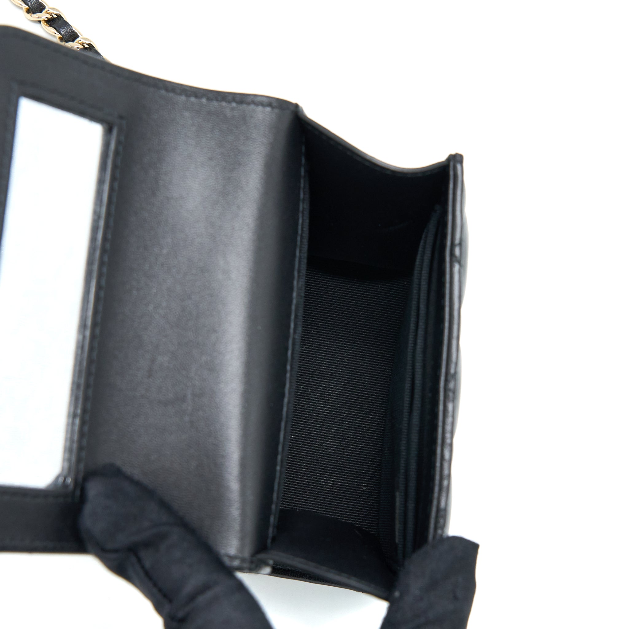 Chanel Top Handle Mini Flap Bag Lambskin Black L