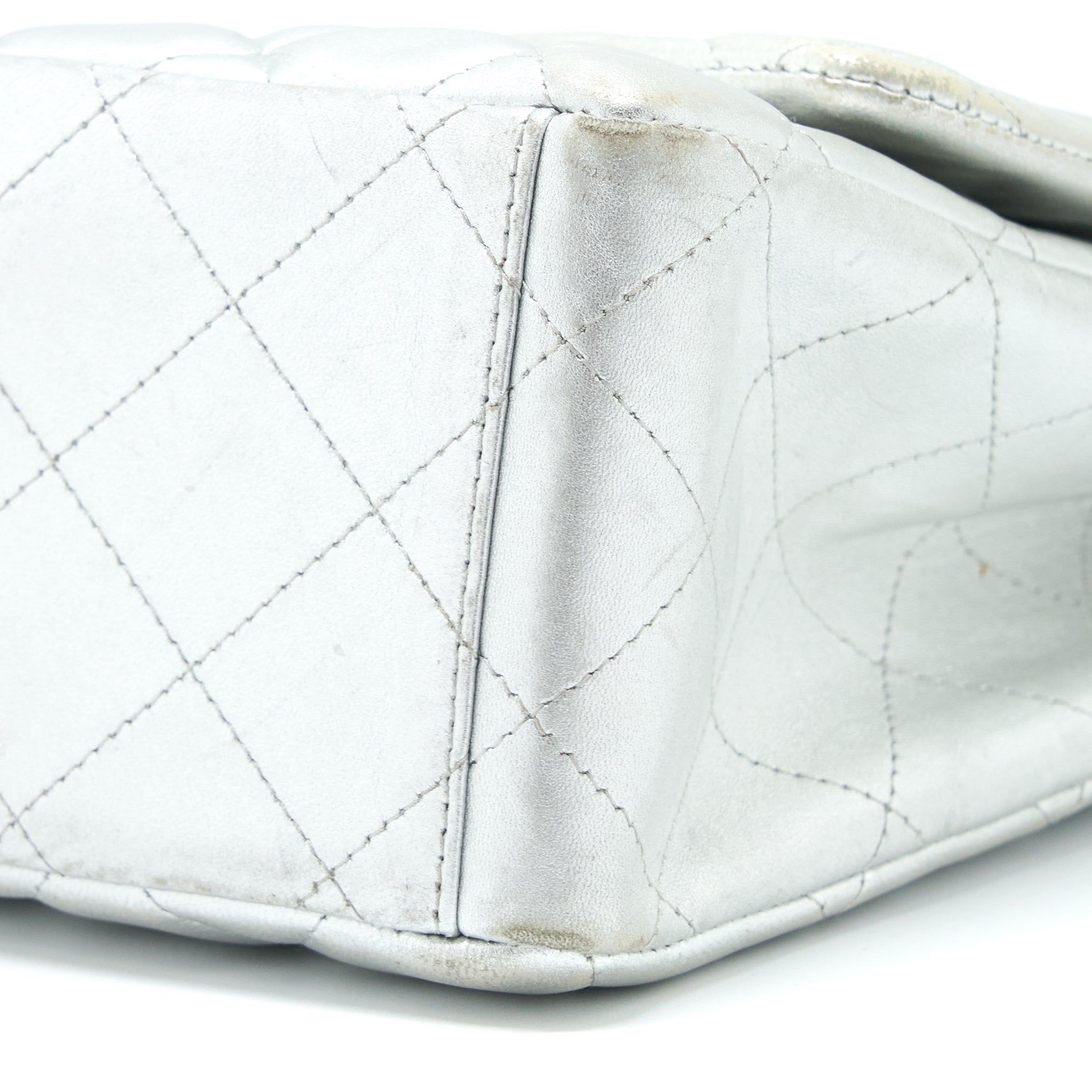 Chanel Maxi Classic Single Flap Bag Lambskin Silver