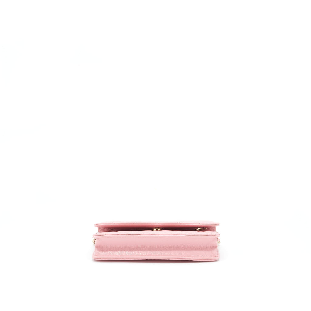 Chanel 22C Classic Wallet On Chain Caviar Pink L