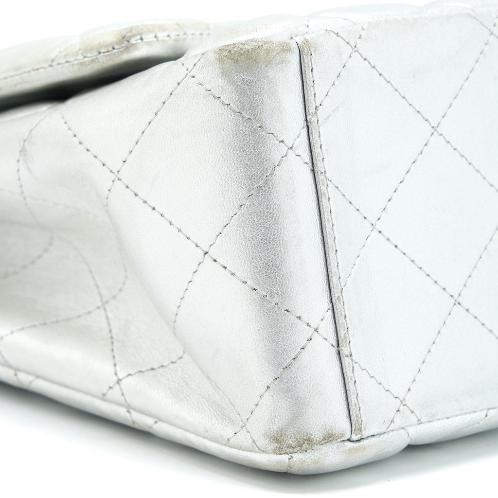 Chanel Maxi Classic Single Flap Bag Lambskin Silver