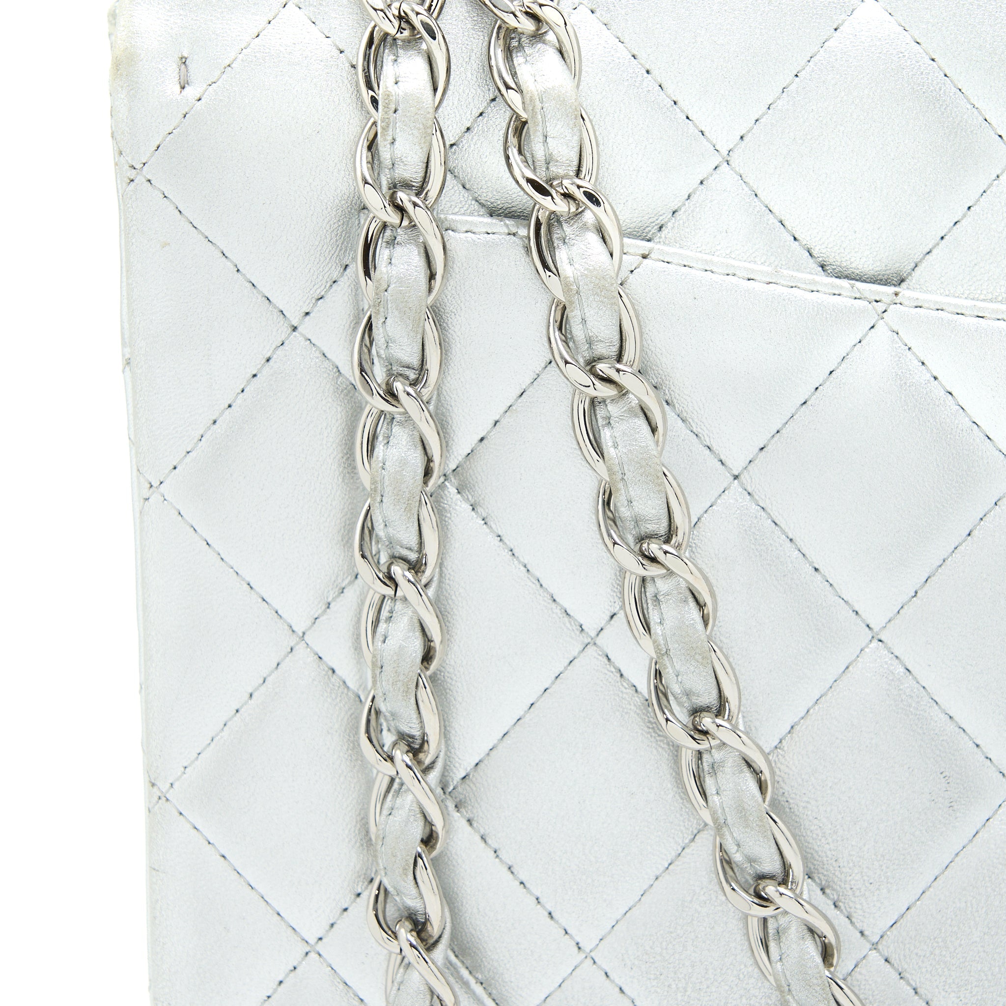 Chanel Maxi Classic Single Flap Bag Lambskin Silver