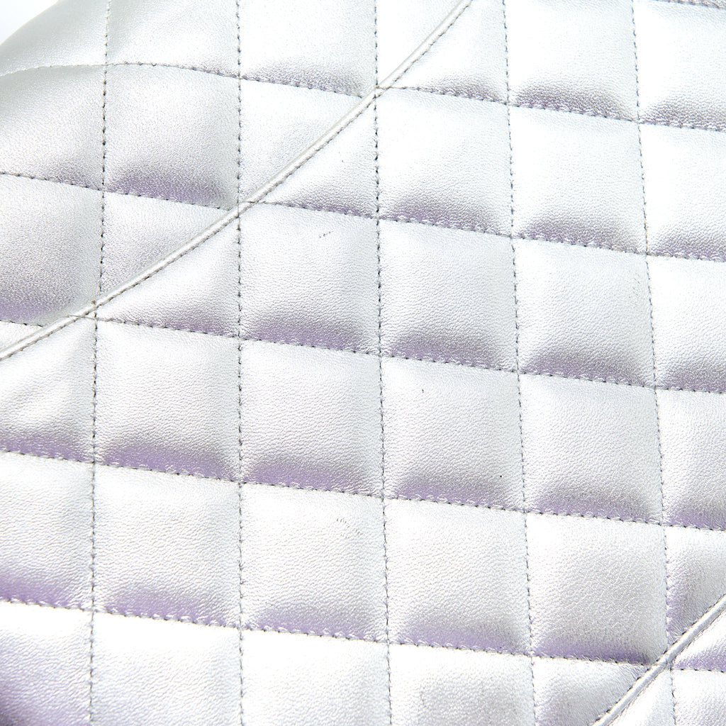 Chanel Maxi Classic Single Flap Bag Lambskin Silver