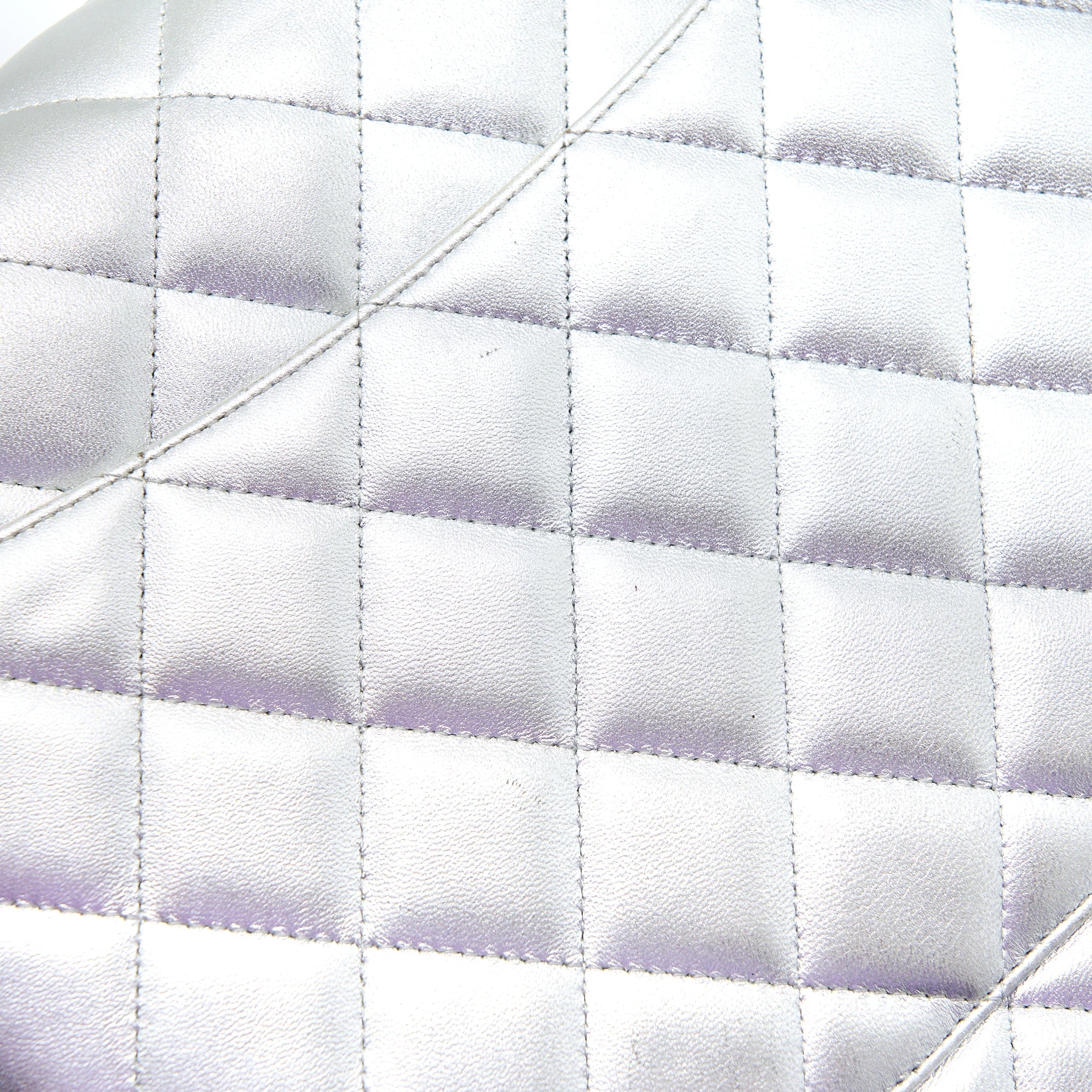 Chanel Maxi Classic Single Flap Bag Lambskin Silver