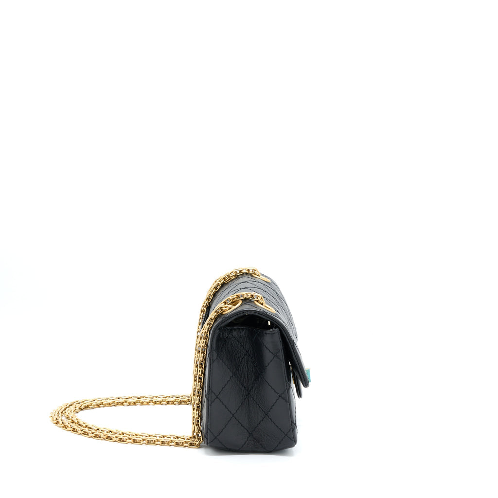 Chanel Mini 2.55 Reissue Flap Bag Aged Calfskin Black