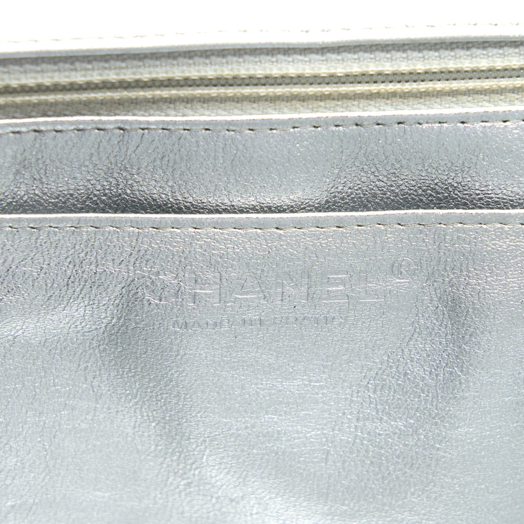 Chanel Maxi Classic Single Flap Bag Lambskin Silver