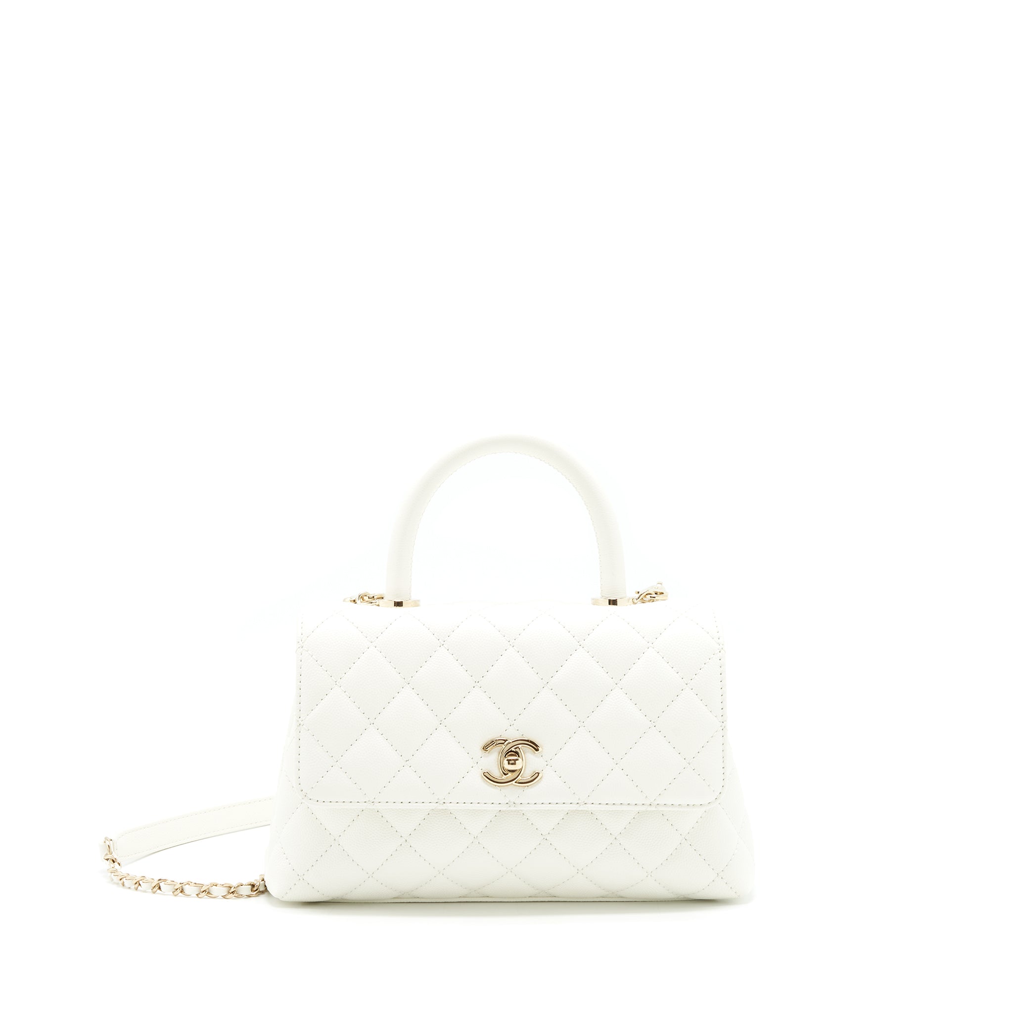 Chanel Small Coco handle Caviar White L