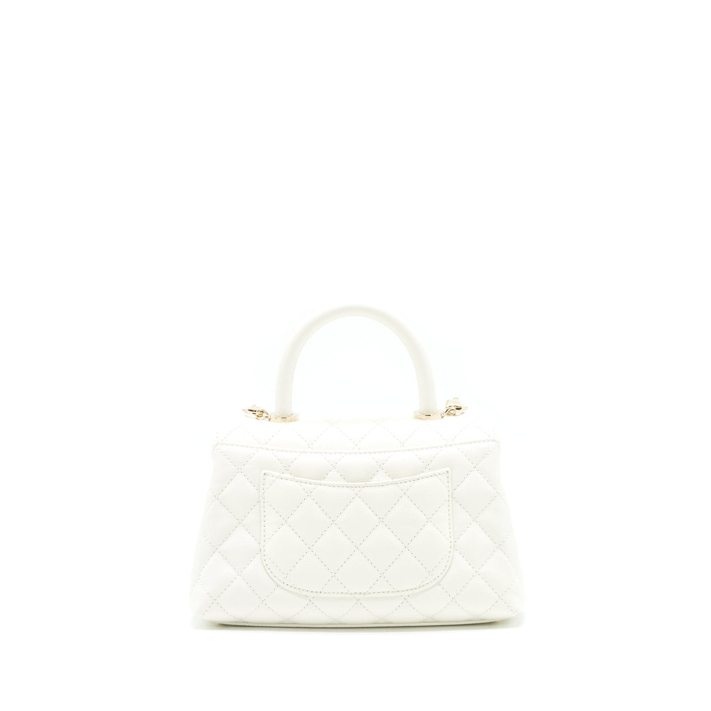 Chanel Small Coco handle Caviar White L