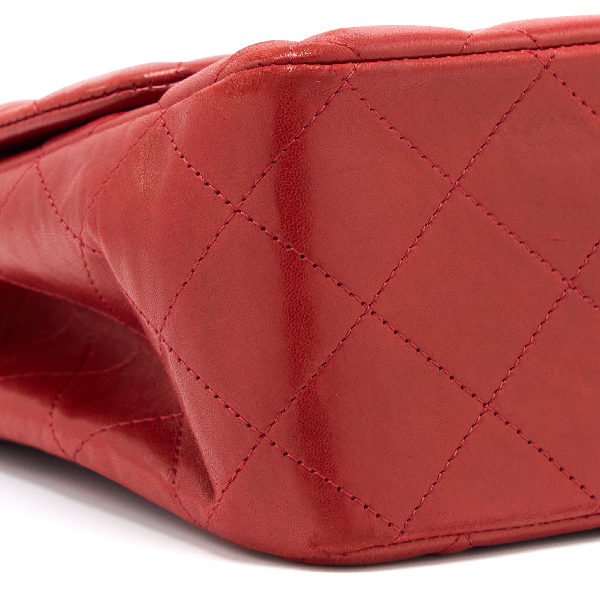 Chanel Classic Jumbo Single Flap Bag Lambskin Red
