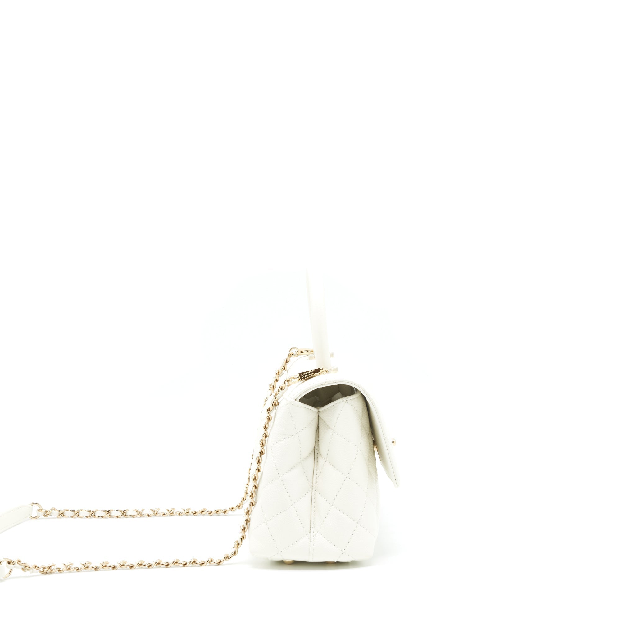 Chanel Small Coco handle Caviar White L