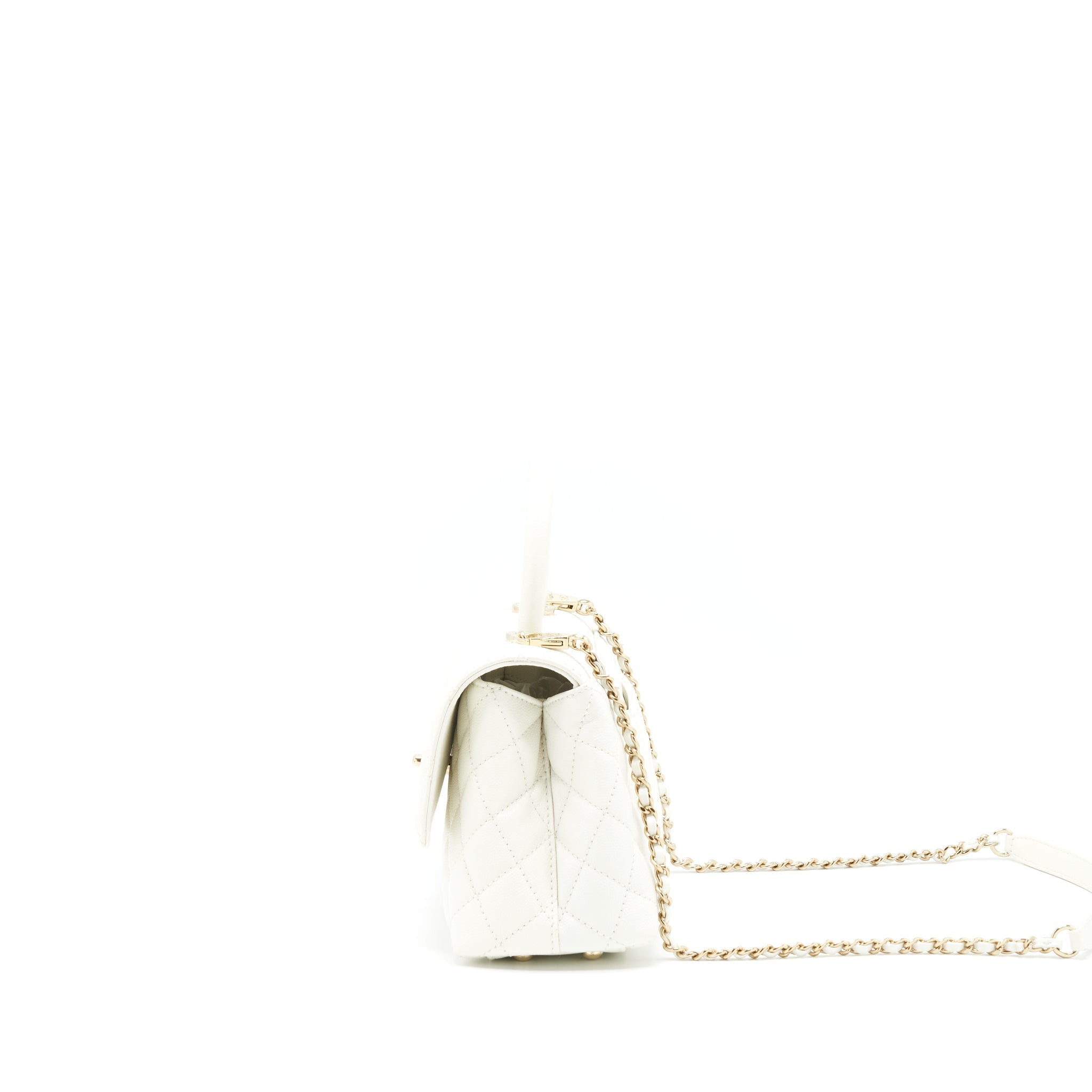 Chanel Small Coco handle Caviar White L