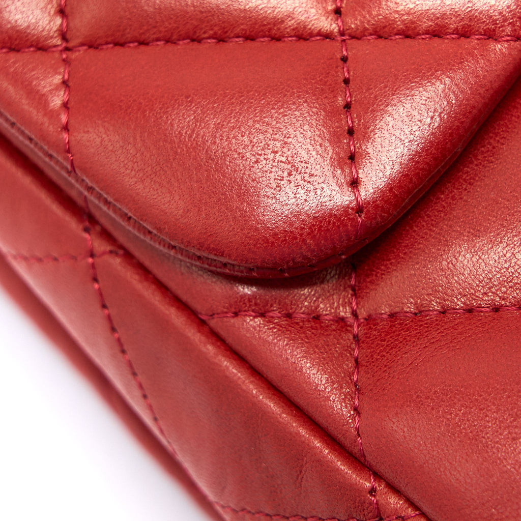 Chanel Classic Jumbo Single Flap Bag Lambskin Red