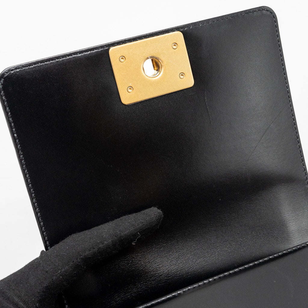 Chanel mini square boy bag limited edition calfskin black  (Microchip)