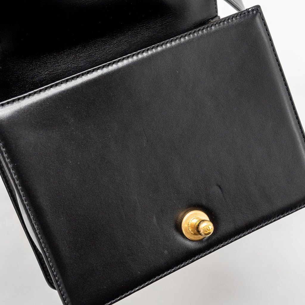 Chanel mini square boy bag limited edition calfskin black  (Microchip)