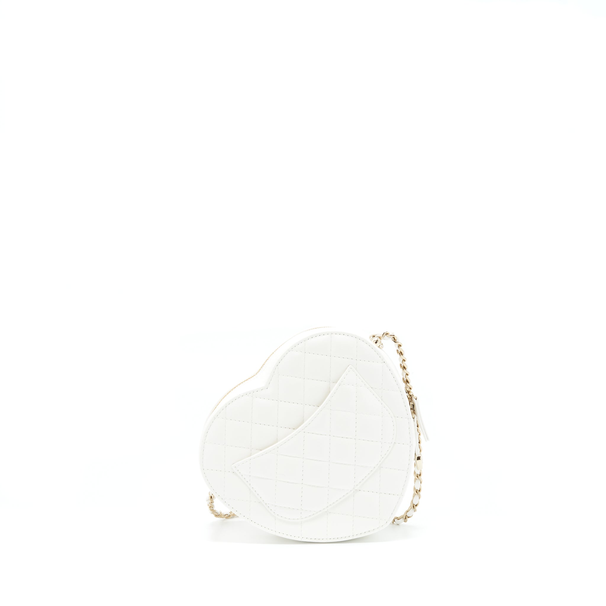 Chanel 22S Heart Bag Lambskin White L