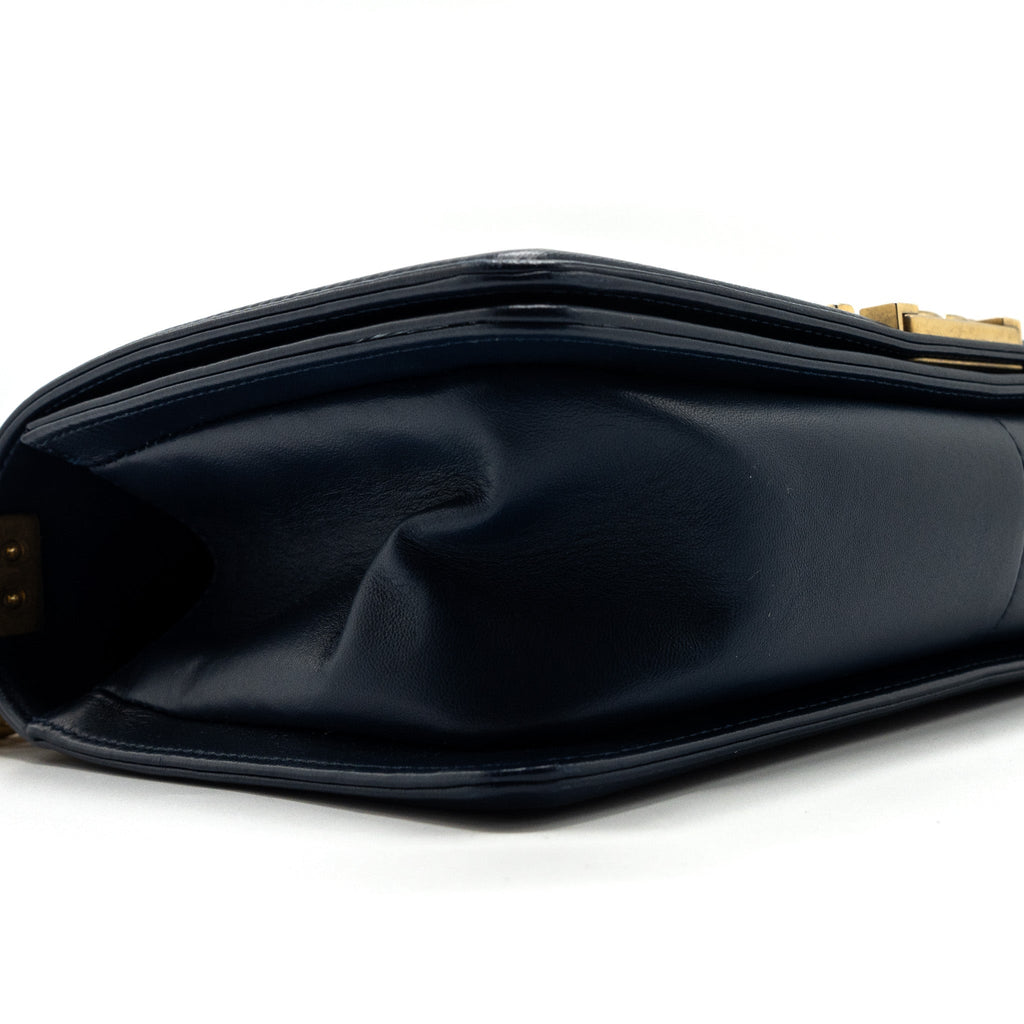 Chanel Medium Boy Bag Lambskin Dark Blue