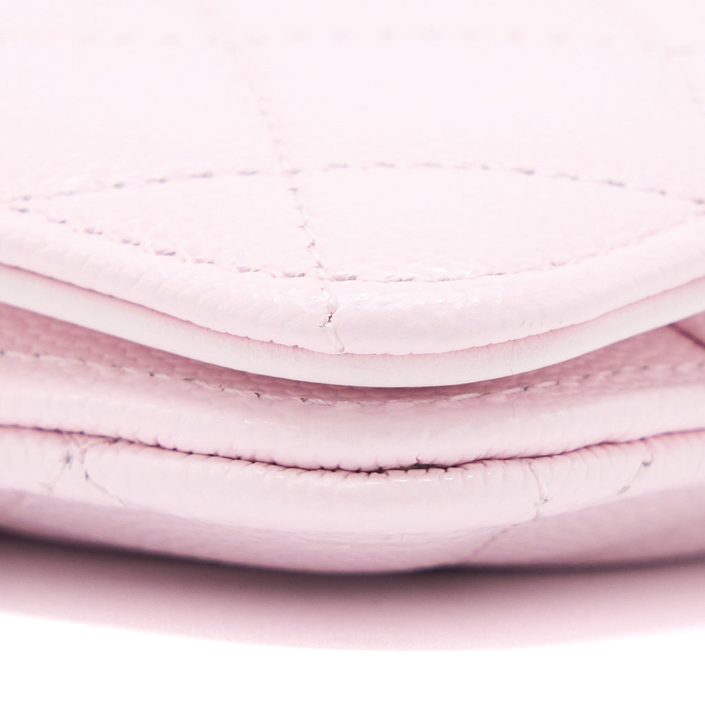 Chanel 2 in 1 Wallet on Chain Caviar Light Pink L