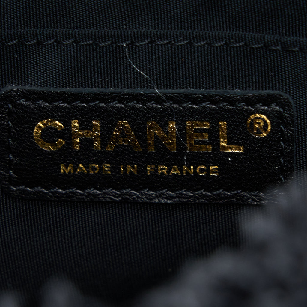 Chanel 22P Small Black Denim Bucket Bag  (Microchip)