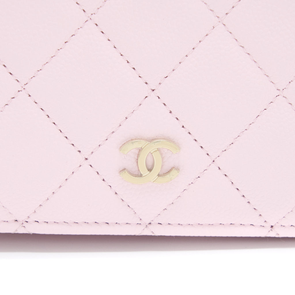 Chanel 2 in 1 Wallet on Chain Caviar Light Pink L