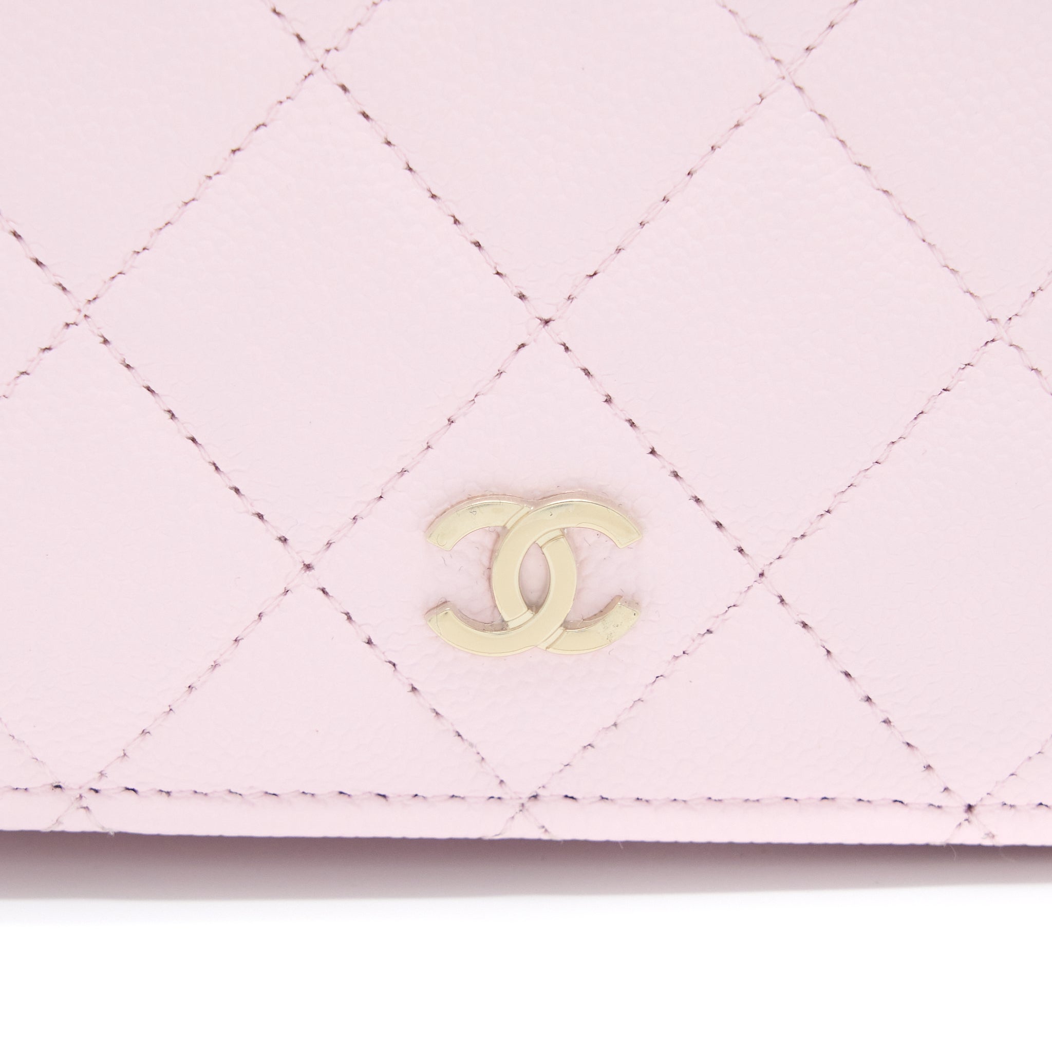 Chanel 2 in 1 Wallet on Chain Caviar Light Pink L