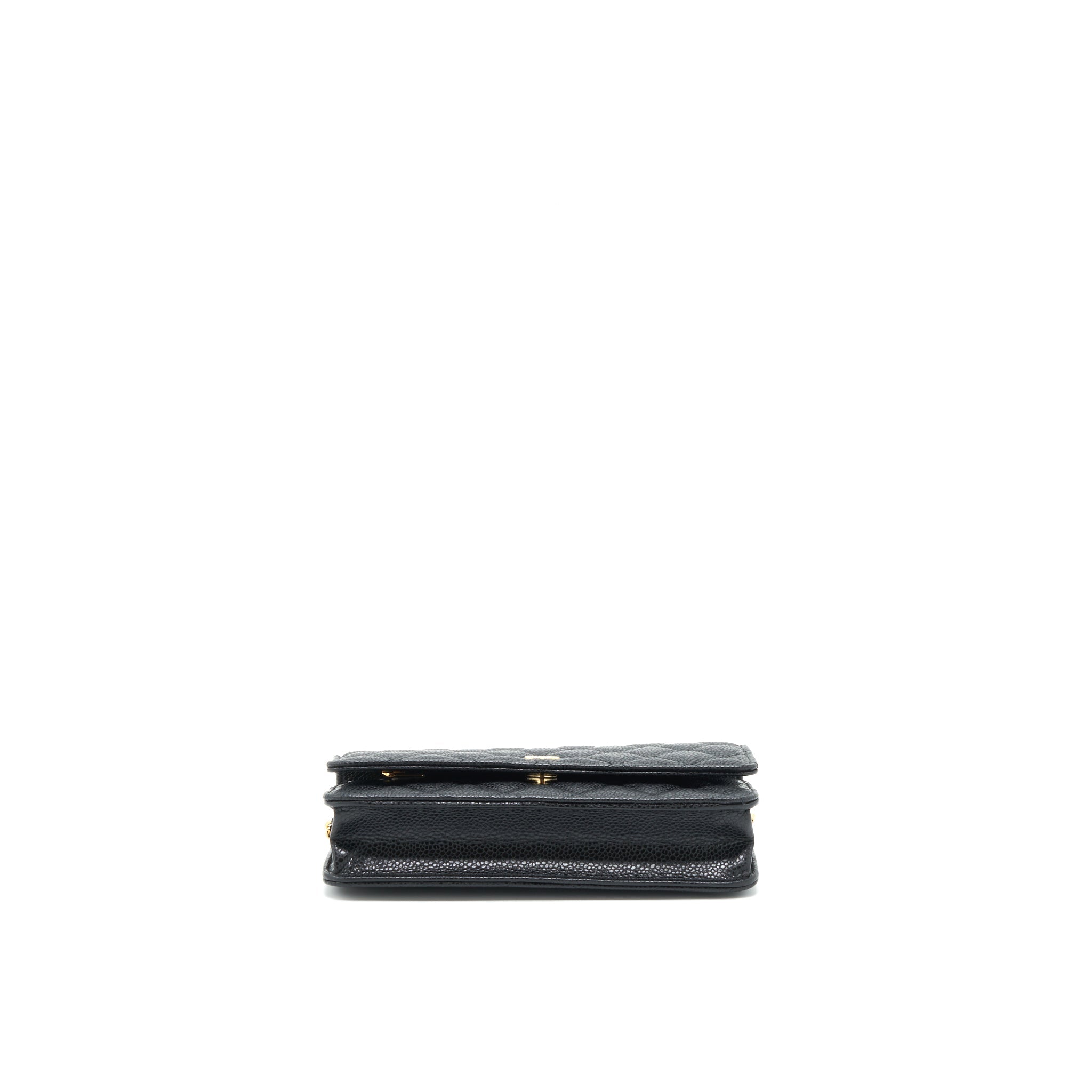 Chanel Classic Wallet on chain Caviar black
