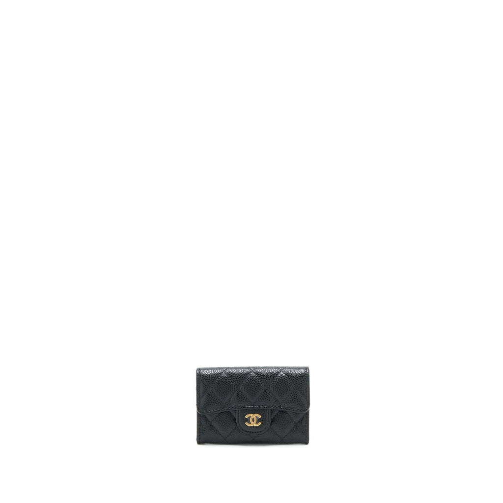 Chanel Classic mini Flap card Holder Caviar Black L